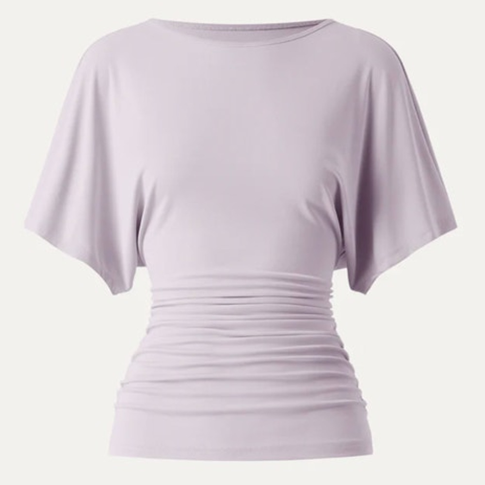 OGL Top Size XL NEW Sandwashed Effortless Boatneck Batwing Sleeve Lilac Purple